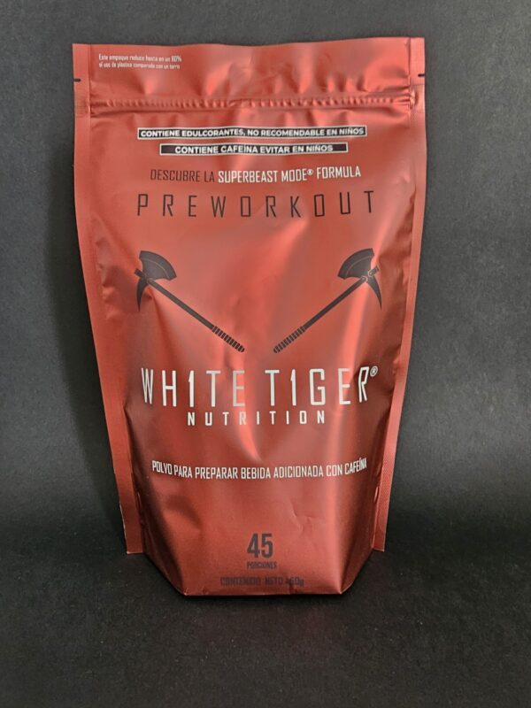 20240705_130617 Preentreno White Tiger Nutrition® Preworkout White Tiger® Óxido Nítrico Bebida energética cafeinada Sabor Cereza